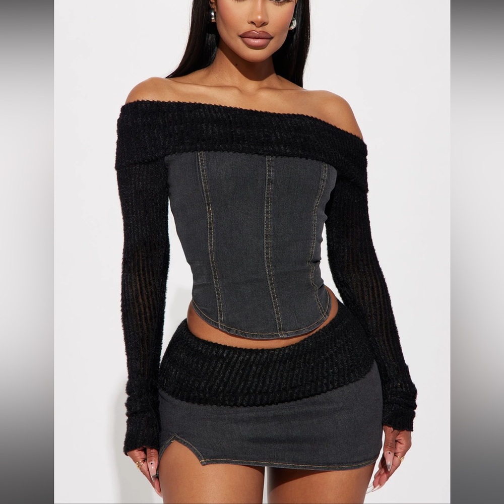 Denim Dreams Micro Mini Skirt Set